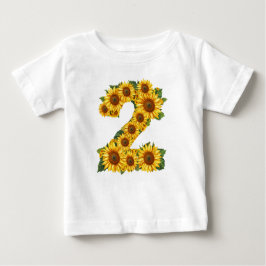Camiseta De Bebé Girasoles tema número 2 para niñas de 2 años