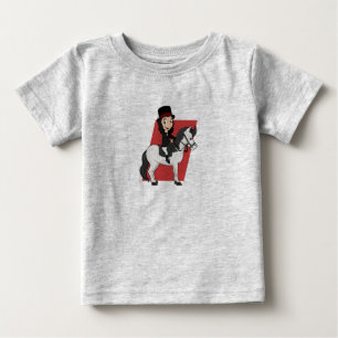 Camiseta De Bebé Girl riding a horse cartoon