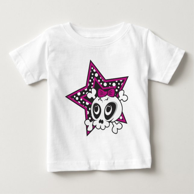 Camiseta De Bebé Girlie Emo Skull (Anverso)