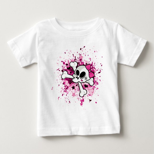 Camiseta De Bebé Girlie Skull (Anverso)