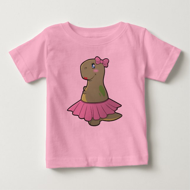 Camiseta De Bebé Girls Dinosaur T-Rex Long Sleeve Shirt (Anverso)