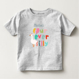 Camiseta De Bebé Girls Four Ever Silly Farm Goose 4th Birthday