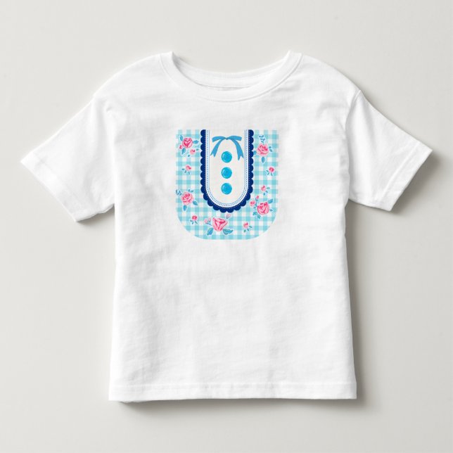 Camiseta De Bebé Girly gingham check pattern with cute ribbon (Anverso)