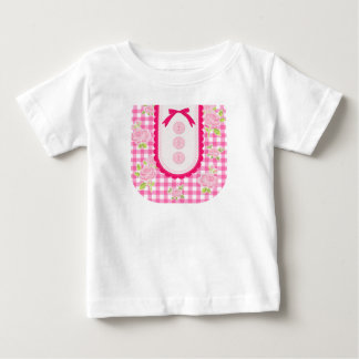 Camiseta De Bebé Girly gingham check pattern with cute ribbon