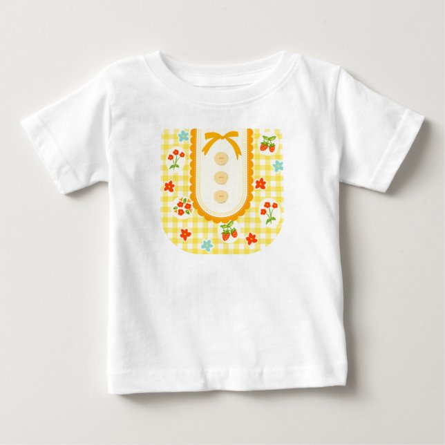 Camiseta De Bebé Girly gingham check pattern with cute ribbon (Anverso)