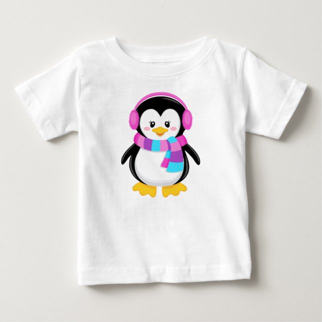 Camiseta De Bebé Girly Penguin Shirt (Anverso)