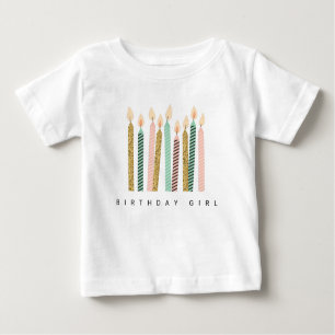 Camiseta De Bebé Girly Pink Gold Birthday Happy Birthday PrettyGirl