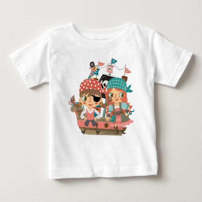 Camiseta De Bebé Girly Pirates (Anverso)