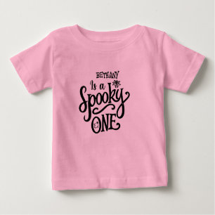 Camiseta De Bebé Girly Spooky One Birday Halloween
