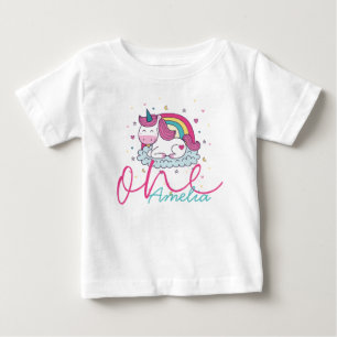 Camiseta De Bebé Girly Unicorn 1er cumpleaños