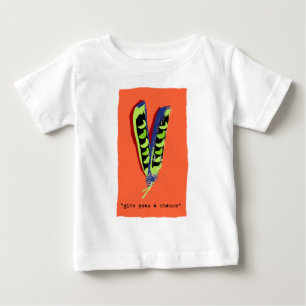 Camiseta De Bebé give peas a chance-orange