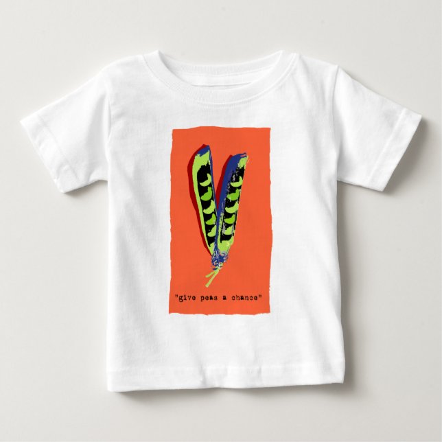 Camiseta De Bebé give peas a chance-orange (Anverso)