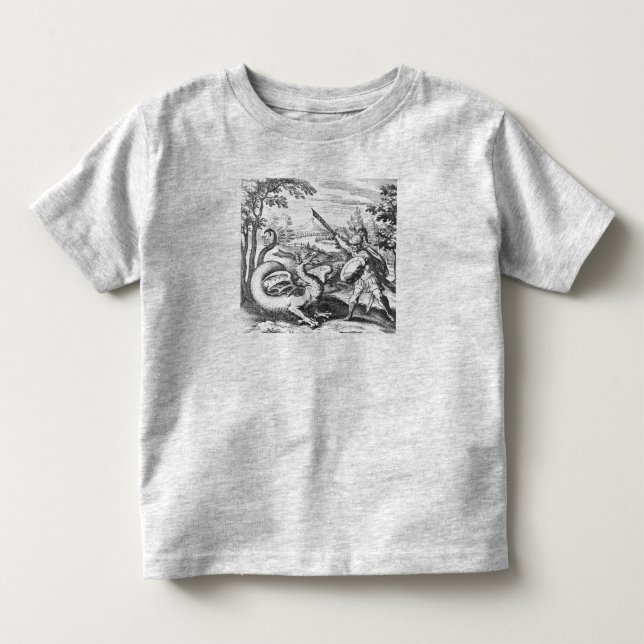 Camiseta De Bebé Gladiador medieval y dragón (Anverso)