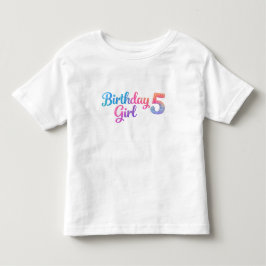 Camiseta De Bebé Glitter Birthday Girl 5 Kids T-Shirt
