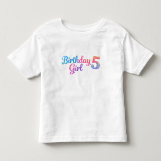 Camiseta De Bebé Glitter Birthday Girl 5 Kids T-Shirt