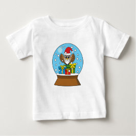 Camiseta De Bebé Globe de nieve con búho de Santa Claus