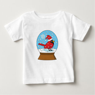 Camiseta De Bebé Globe de nieve con cardenal rojo curado