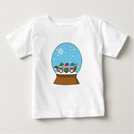 Camiseta De Bebé Globe de nieve con tres búhos de gnomo