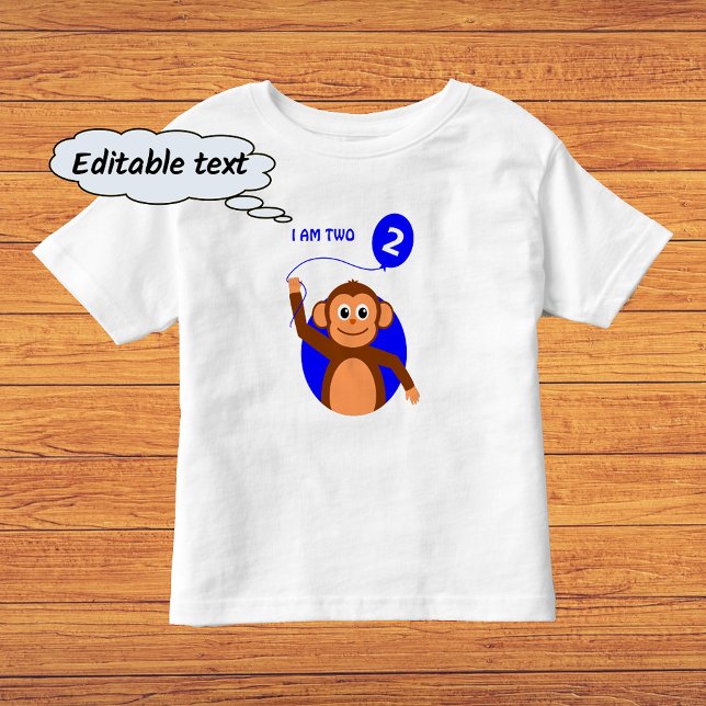 Camiseta De Bebé Globo azul de mono de cumpleaños (Subido por el creador)