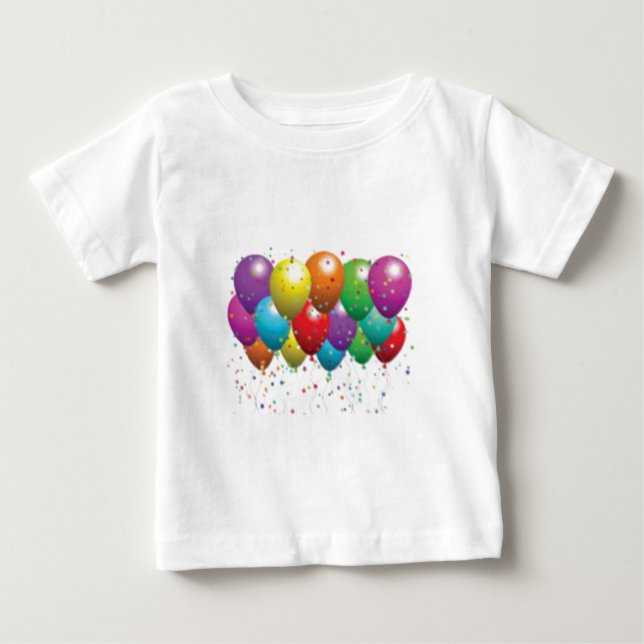 Camiseta De Bebé globo_cumpleaños_card_personalizar-r11e61ed9b90742 (Anverso)