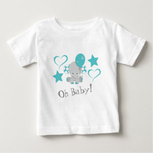 Camiseta De Bebé Globo de elefante azul bebé Oh Baby