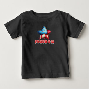 Camiseta De Bebé Globo de estrella de la libertad de EE. UU.