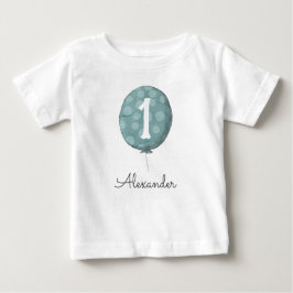 Camiseta De Bebé Globo de niño bebé azul adorable cumpleaños 1