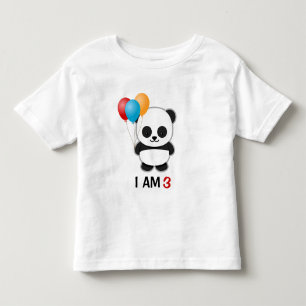 Camiseta De Bebé Globo de panda cumpleaños