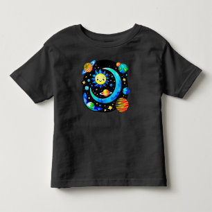 Camiseta De Bebé Globo Espacial Vibrante Con Planetas