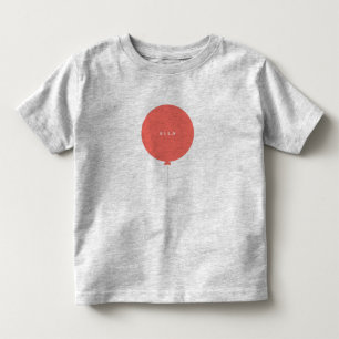 Camiseta De Bebé Globo moderno Coral Pink Cute Girly Kids Nombre