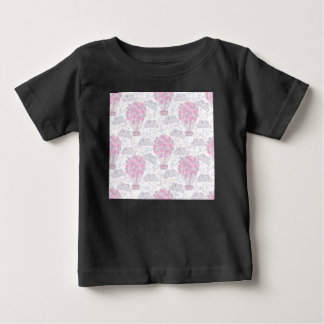 Camiseta De Bebé Globos aerostáticos en arte de guardería rosa