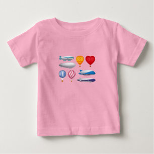 Camiseta De Bebé Globos aerostáticos lindos y dirigibles Dibujos an