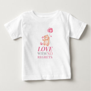 Camiseta De Bebé Globos cardíacos voladores con amor sin arrepentim