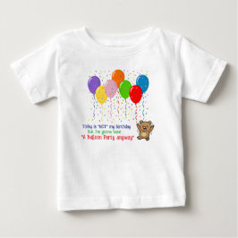 Camiseta De Bebé Globos coloridos y un oso feliz
