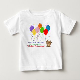 Camiseta De Bebé Globos coloridos y un oso feliz