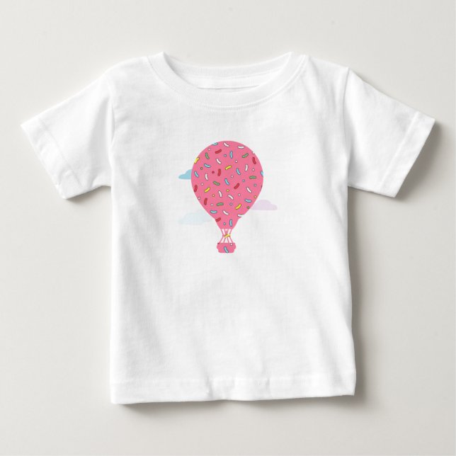 Camiseta De Bebé Globos de aire caliente rosados (Anverso)