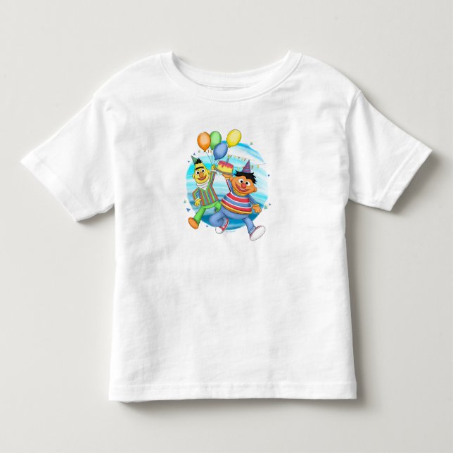 Camiseta De Bebé Globos de Bert y Ernie Birthday (Anverso)