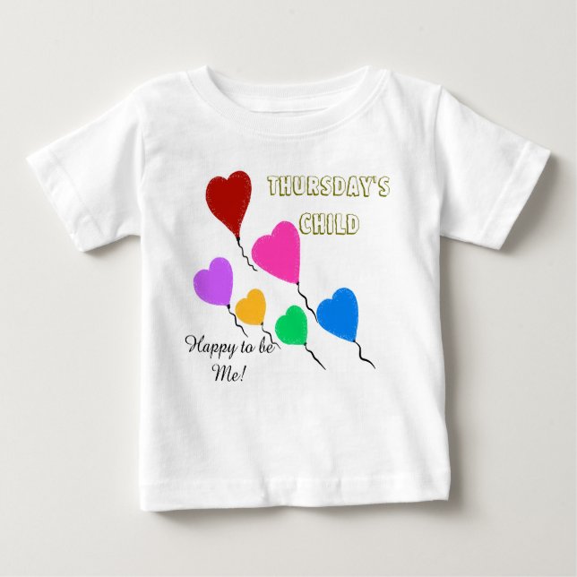 Camiseta De Bebé Globos de corazón infantil del jueves (Anverso)