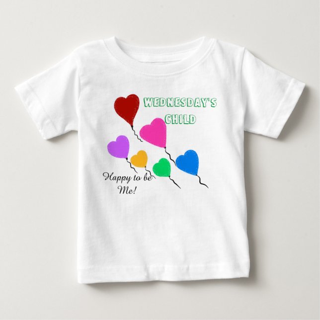 Camiseta De Bebé Globos de corazón infantil del miércoles (Anverso)