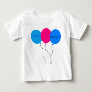 Camiseta De Bebé Globos de cumpleaños felices