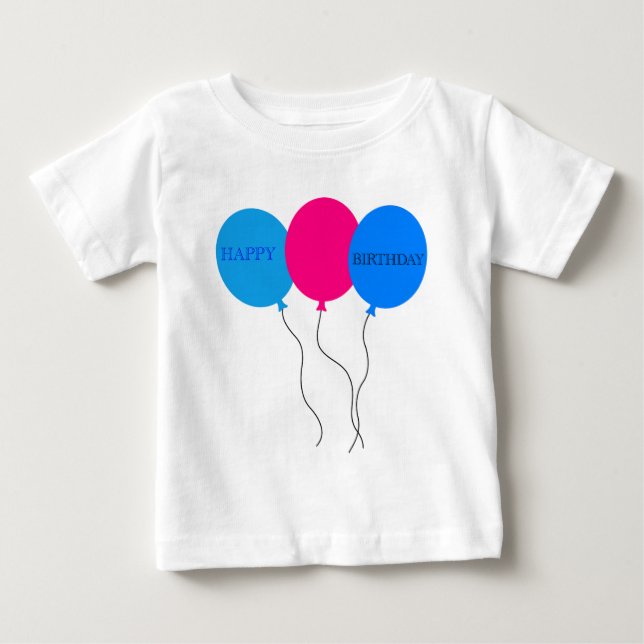 Camiseta De Bebé Globos de cumpleaños felices (Anverso)