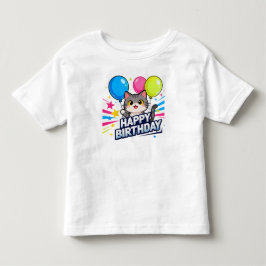 Camiseta De Bebé Globos de gatos de cumpleaños - Cute Kawaii feliz 