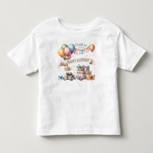 Camiseta De Bebé Globos de osito de peluche Cumpleaños Foto infanti