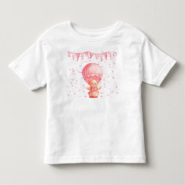 Camiseta De Bebé Globos de osito de peluche rosa