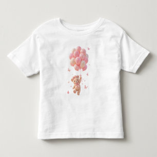 Camiseta De Bebé Globos de ositos de peluche mariposas
