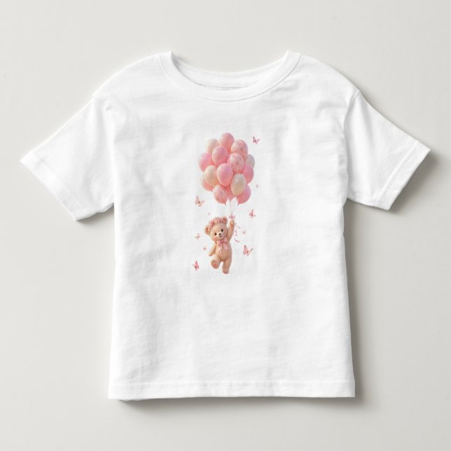 Camiseta De Bebé Globos de ositos de peluche mariposas  (Anverso)
