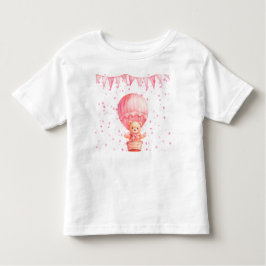 Camiseta De Bebé Globos de oso rosado de Teddy
