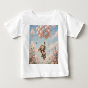 Camiseta De Bebé Globos flotantes de elefante bebé