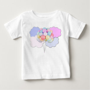 Camiseta De Bebé Globos Pastel en nubes camiseta bebé