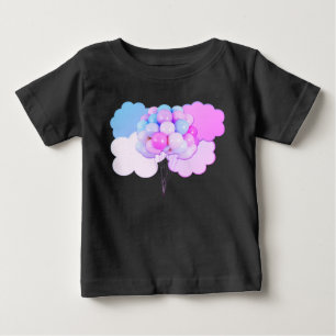 Camiseta De Bebé Globos rosas y azules en las nubes camiseta bebé